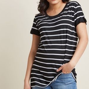 ModCloth Black w/ White Stripe Tunic T-Shirt